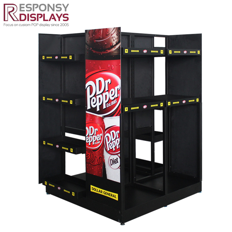 Customized Floor Metal Energy Drink Display Beverages Display Racks