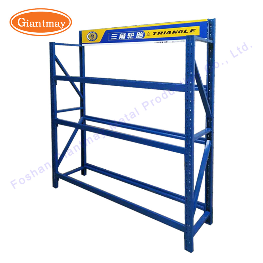 Heavy Duty Warehouse Tire Storage Iron Display Shelf Rack