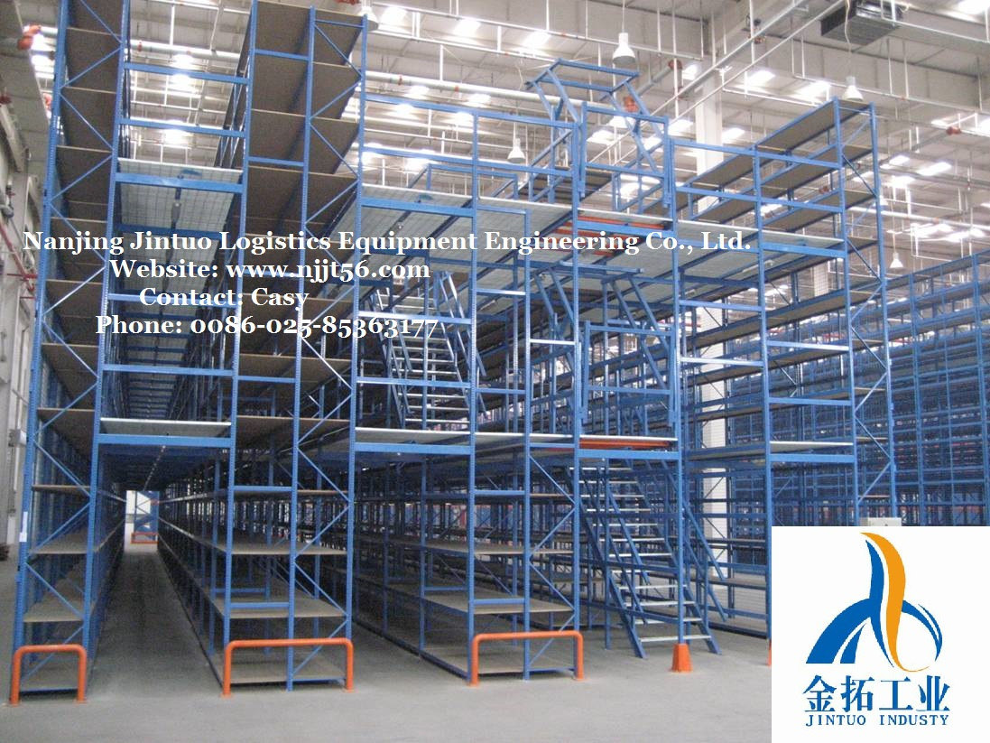 Steel Multi-Tier Mezzanine Floor Rack for Warehouse Storage