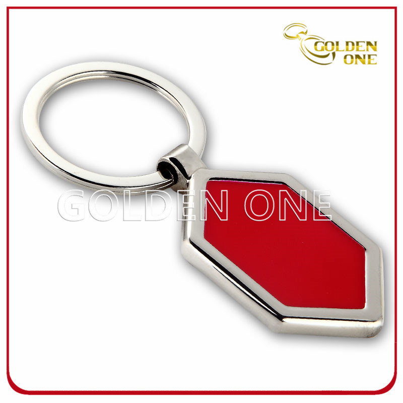 Rhombus Design Blank Nickel Plated Engravable Metal Keyholder