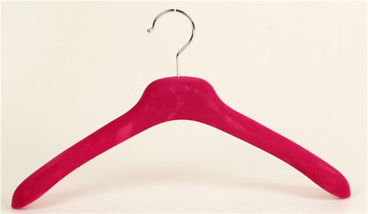 Colored Custom Plastic Flcoked Hanger Vlevet Coat Hangers