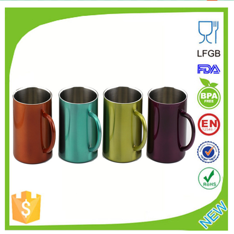 Metal Coffee Cup with Rubber Handle