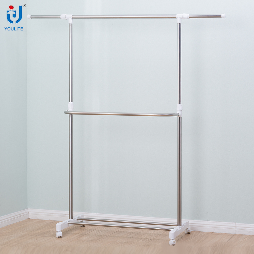 Single Rod Clothes Hanger Movable