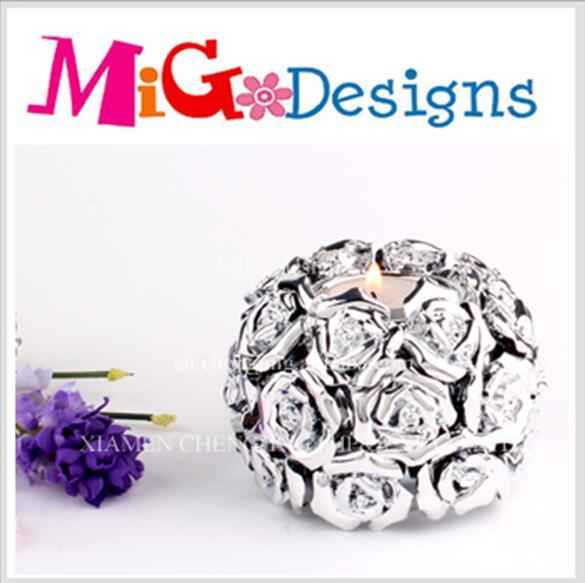 Leafiness Wholesale Flower Ceramic Silver Candle Holder