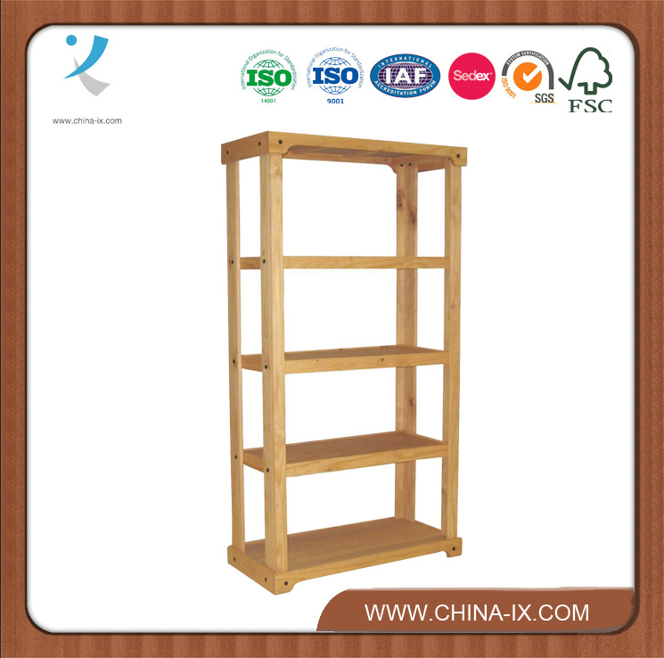 Wooden Retail Shelving Unit with 3 Shelves and Open Back