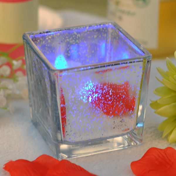 Square Electroplating Mercury Candle Holder