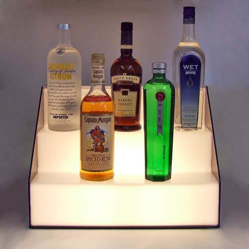 China Acrylic Lightbox Counter Top Display Shelf for Bottles, POS Display Merchandiser