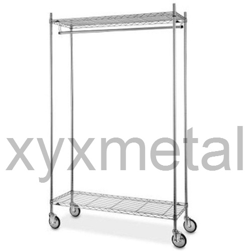 Commercial Grade Moveable Multifunction Chrome Garment Rack