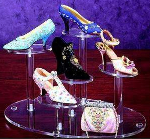 Two Layer Custom Acrylic / Plexiglass Shoes Display Stand