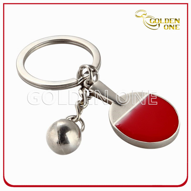 Table Tennis Racket Soft Enamel Epoxy Metal Keychain