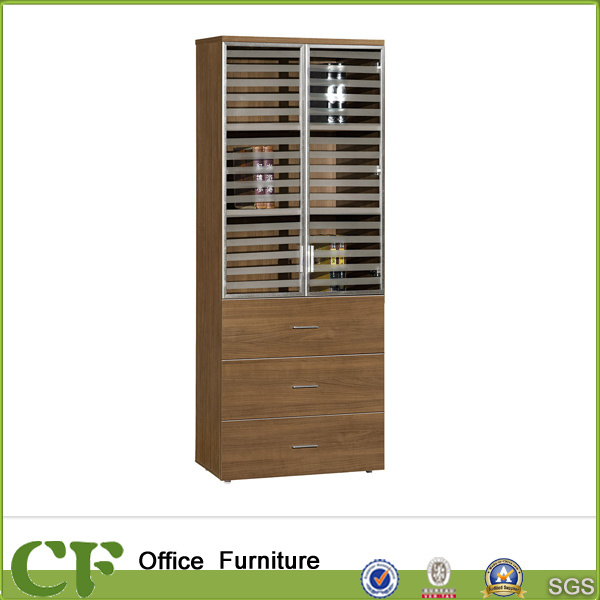 Full Height Office Storage Filing Cabinet with 2 Glass Doors