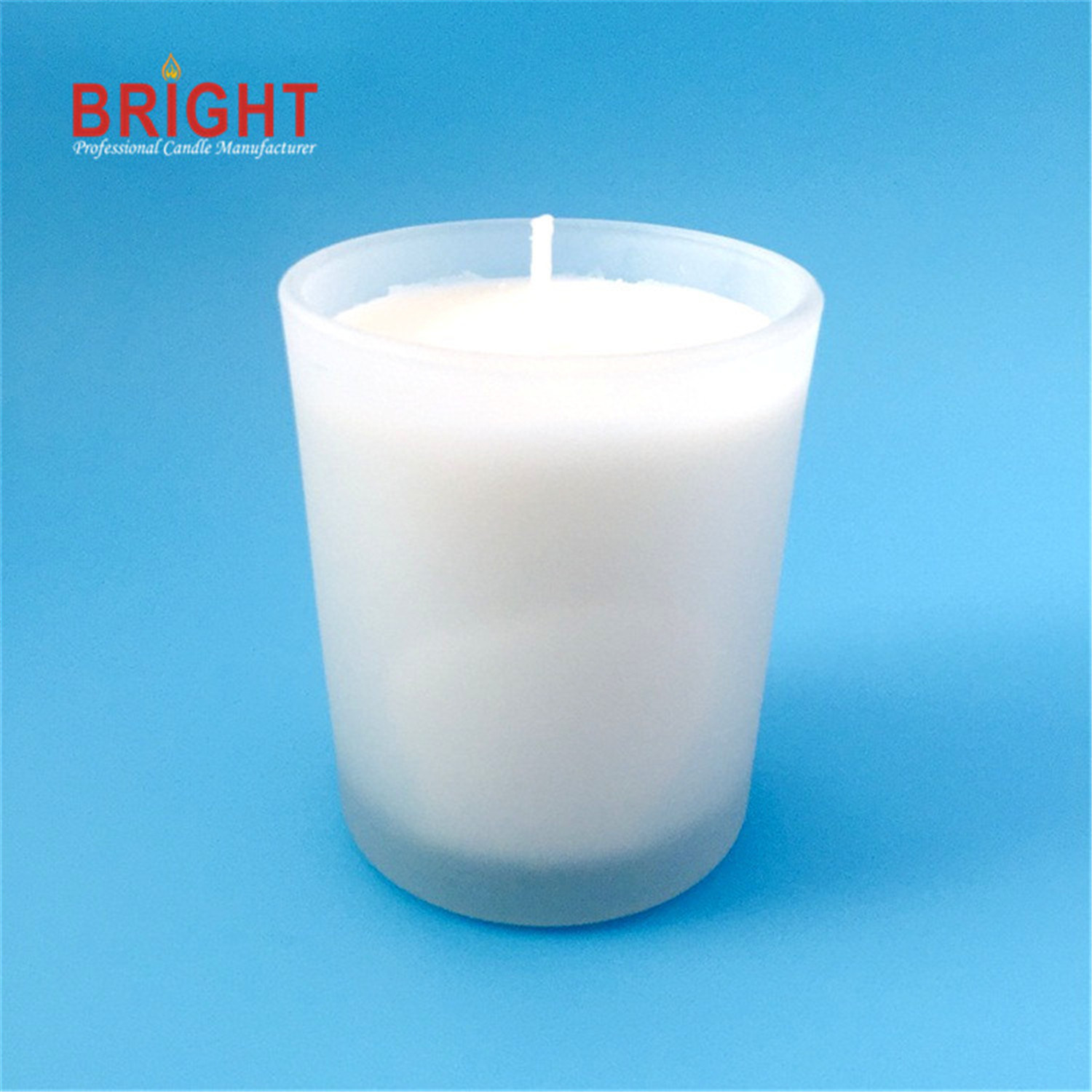 Frosted White Heavy Standard Glass Jar Candle for Home Use