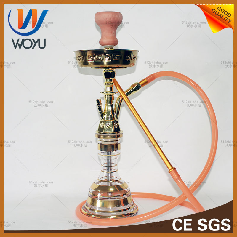 Glass Water Pipe Real Gold Vase Nargile Hookah Set