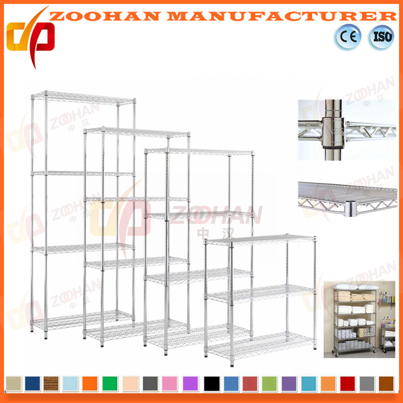 Functional Chrome Home Office Storage Wire Rack Shelving (Zhw75)