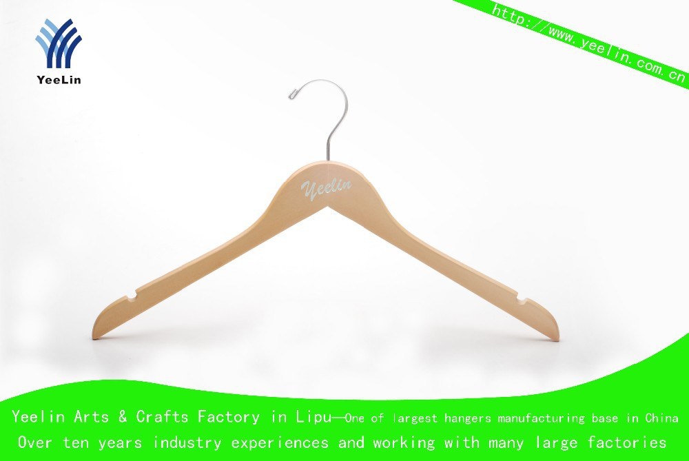 High Quality Wood Shirt Hanger for Display, Customized Hangers Are Welcome (YLWD6612W-NTL1)