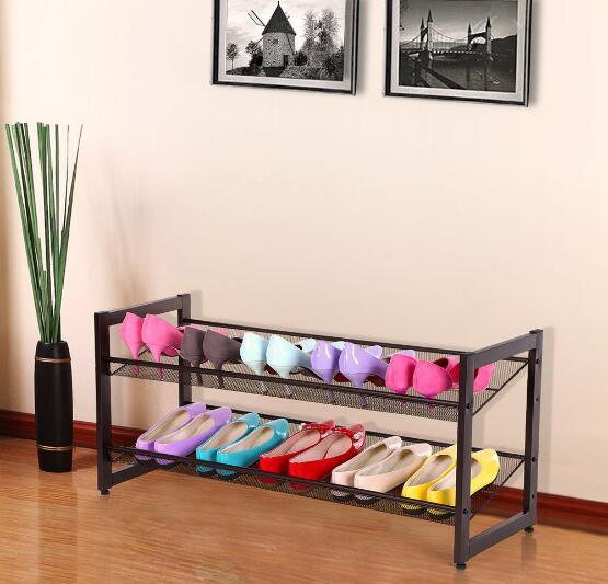 2-Tier Stackable Metal Shoe Rack