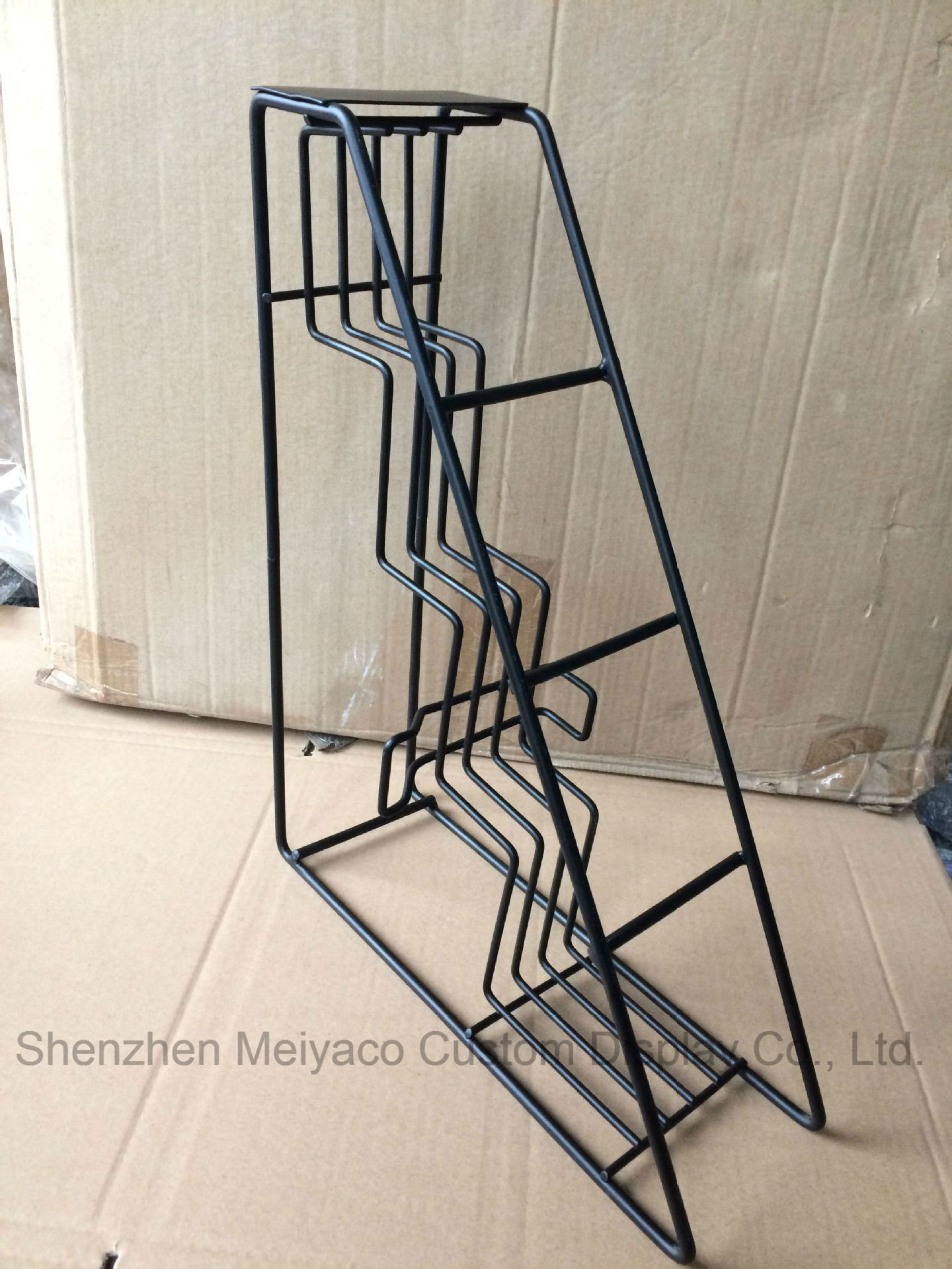 Manufacturers Customized Iron Wire Condiment Display Shelf Trapezoidal Syrup Display Rack