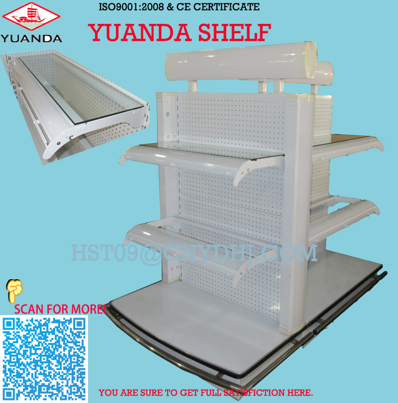 Luxury Supermarket Cosmetic Display Shelf with Glass Shelves