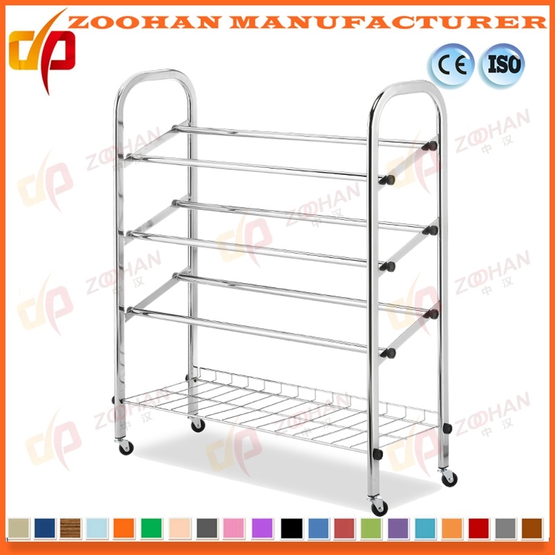 Metal Chrome Wayfair Rolling Shoe Storage Rack Shelving Unit (Zhw134)