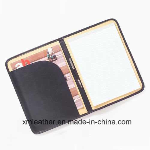 Black Leather Agenda Holder Organizer/File Folder