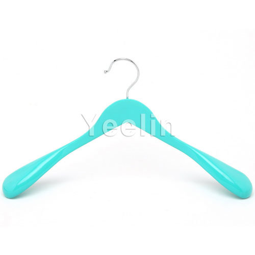 Blue Wooden Coat Hanger with Metal Hook