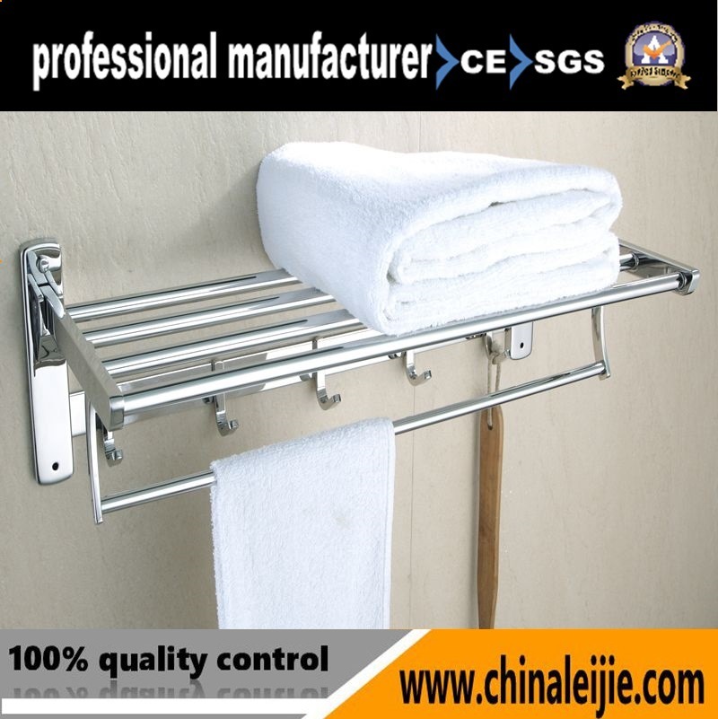 Rustproof Bathroom Accessories Stainless Steel Towel Rack Shelf