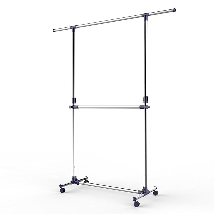 Stainless Steel Clad Pipe Adjustable Garment Rack Clothes