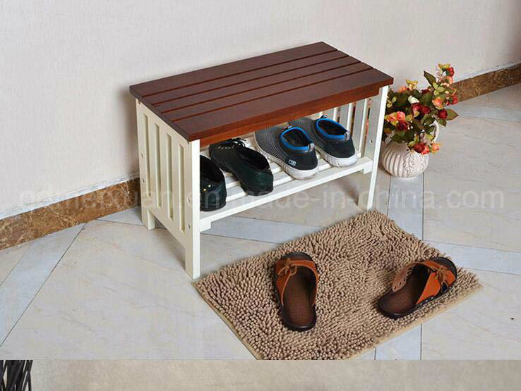 Solid Wooden Footstool Shoe Rack (M-X2568)