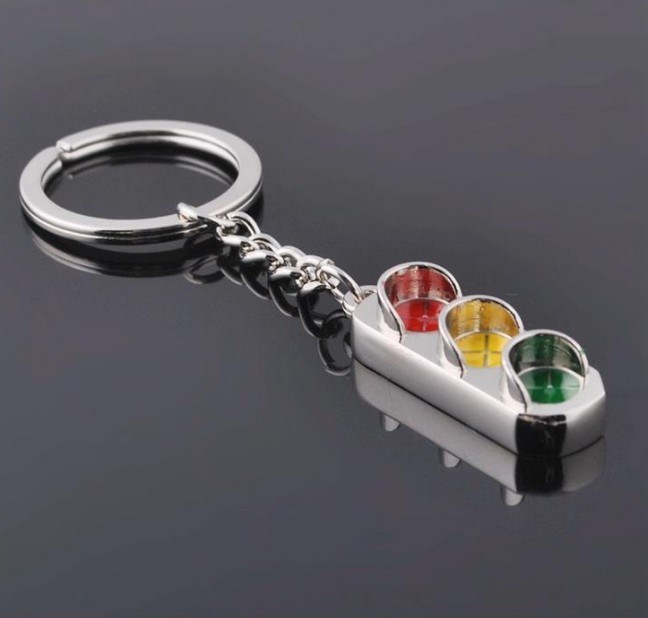 Cheap Wholesale Metal Traffic Light Keychain