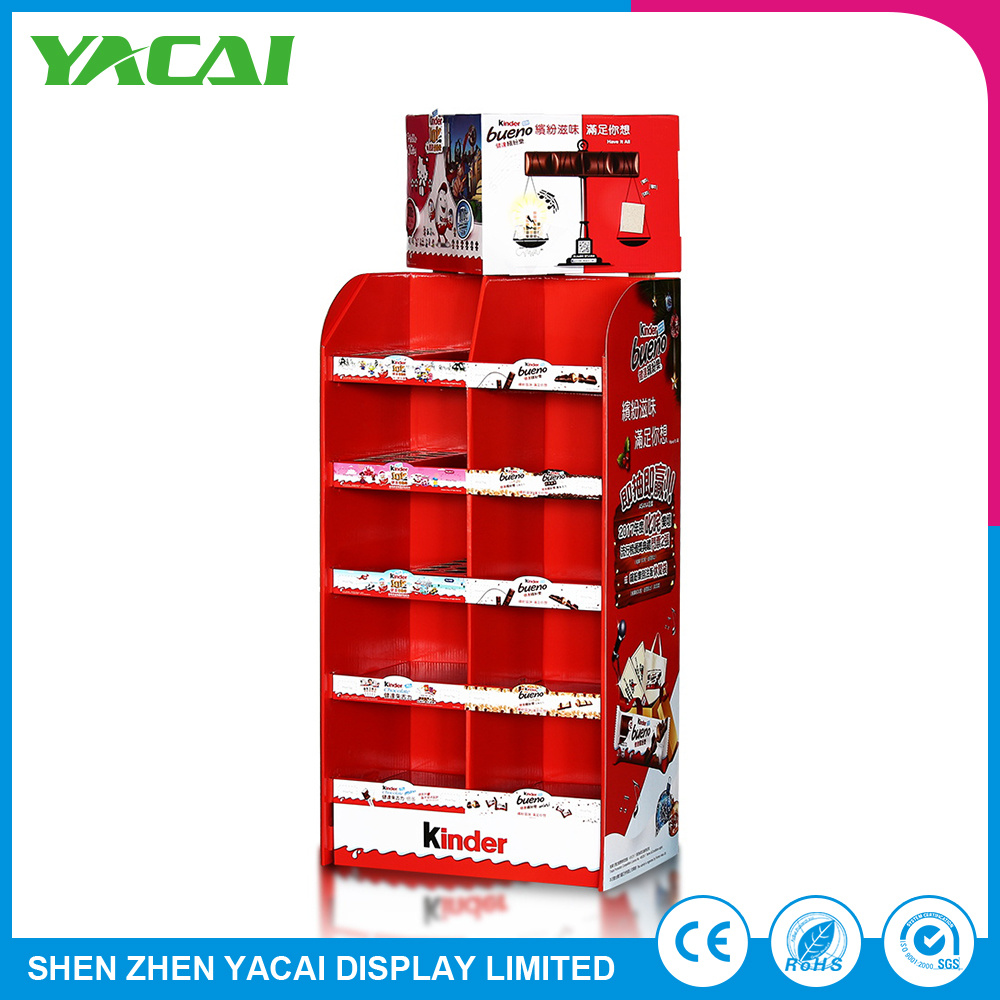 Folded Connect Paper Stand Floor Display Rack for Speciality Stores