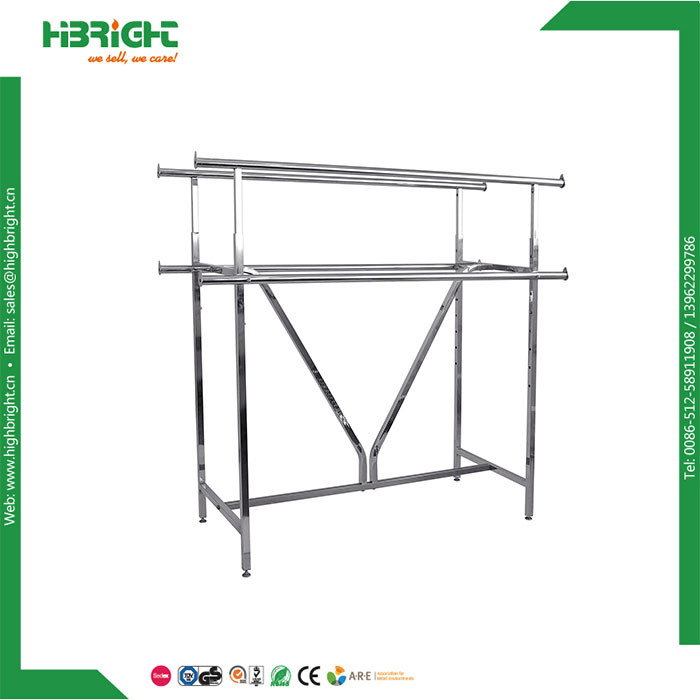 Double H Type Adjustable Height Garment Rack Display Rack