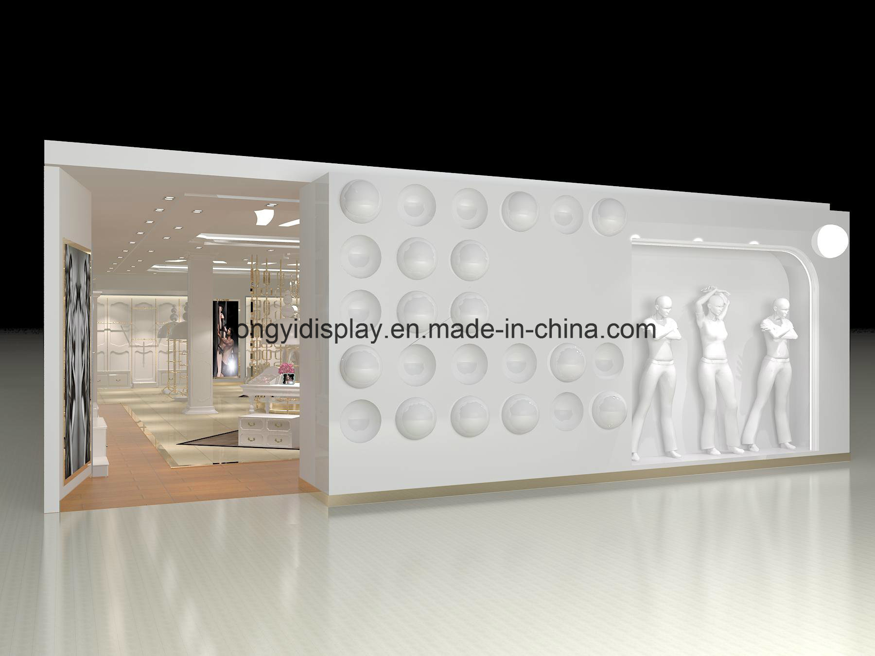 Designer Garment Rack for Ladies Garment Shop Interior, Wall Unit