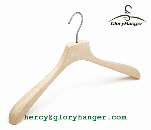 Custom Untreated Wood Garment Hanger for Man Suit Display