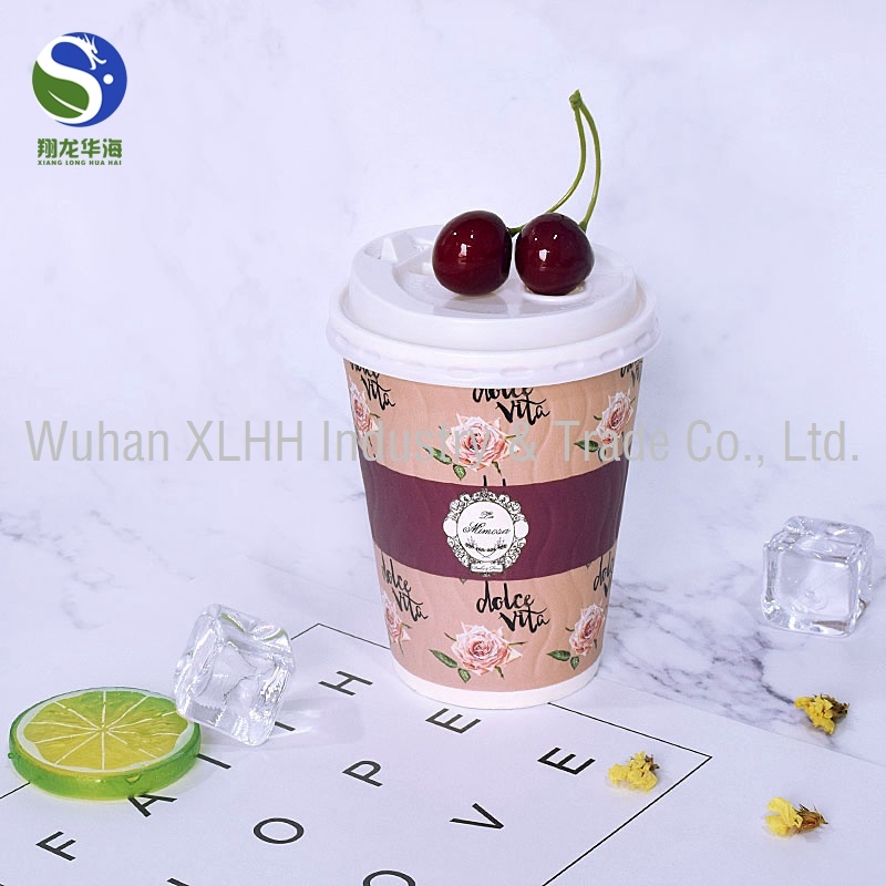 Double Wall Kraft Coffee Holder Paper Cup with Lid