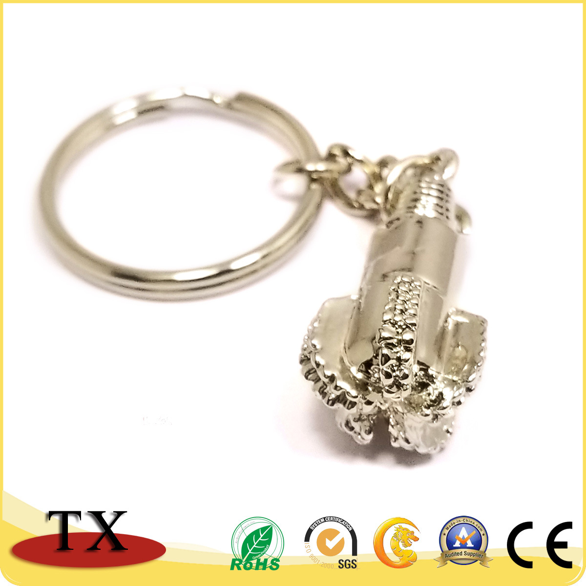 Custom Logo Metal Drill Key Chain for Gift Items