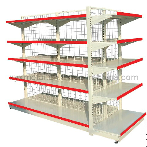 Wire Mesh Back Singel (double) Side Supermarket Shelving