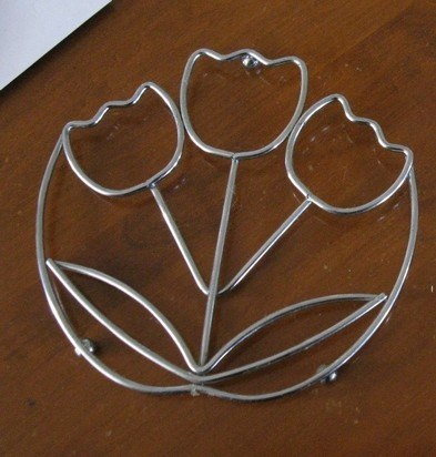 Flower Outline Houseware Metal Pot Holder Rack