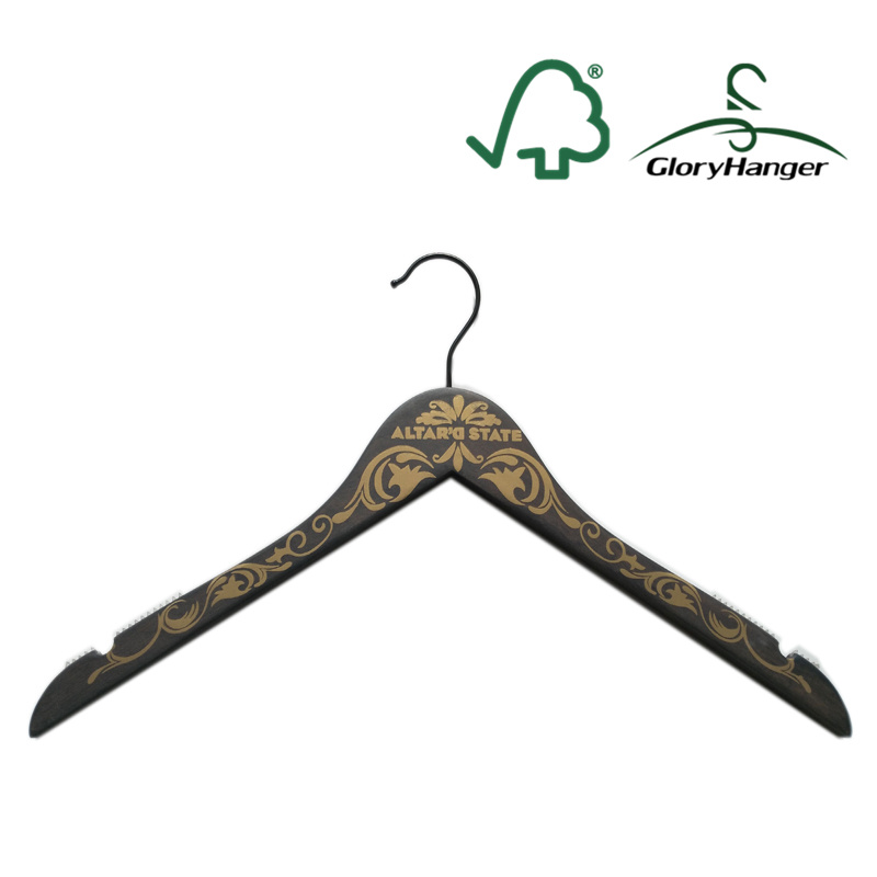 Fashion Printed Wood Hanger for Woman Garment (GLWH228)