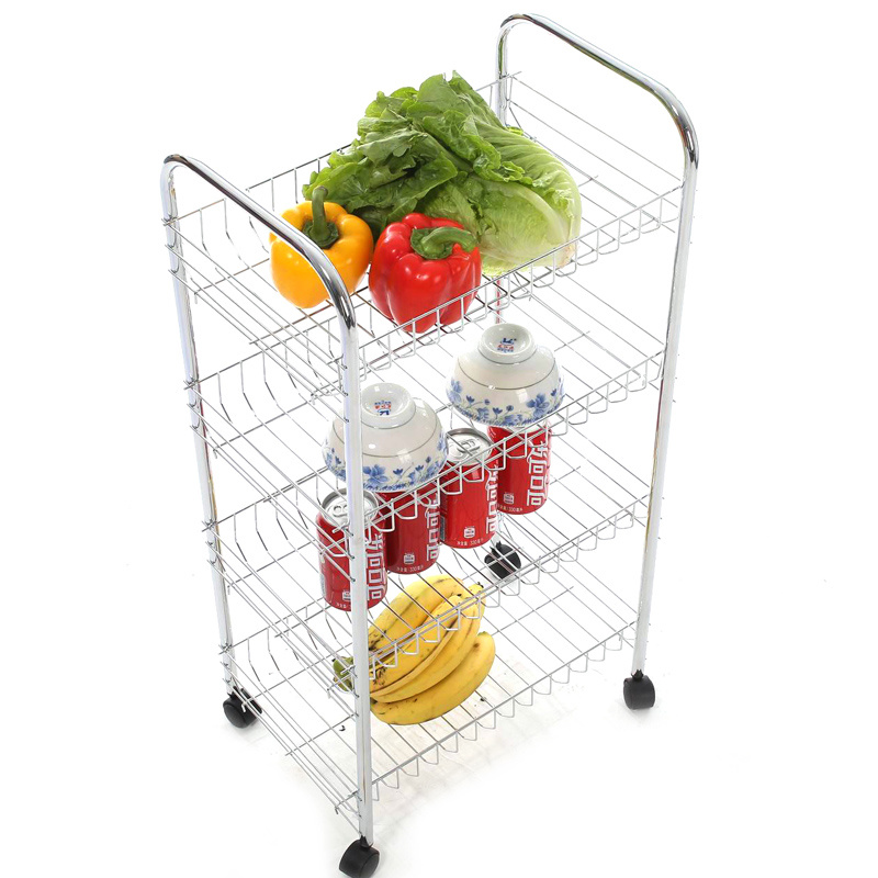 Top Metal Rolling Kitchen Storage Serving Cart Trolley (JP-SC984C)