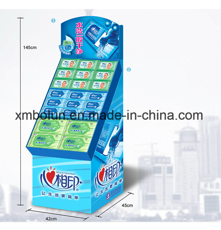 Corrugated Cardboard Floor Display Stand for Supermaket