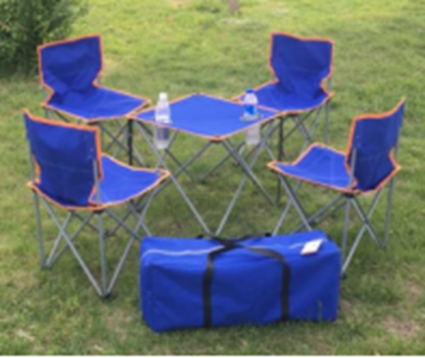 4PCS Chair and 1xtable Canvas Folding Chair with Cup Holder