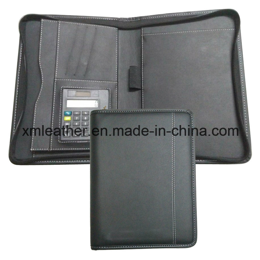 Zip A5 Imitation Leather Portfolio with Calculator