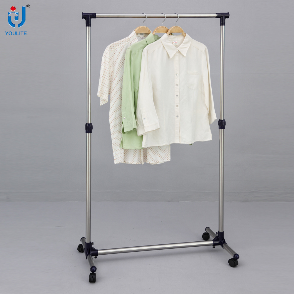 stainless Steel Single Pole Clothes Dryer Metal Suit Hanger Garment Rack