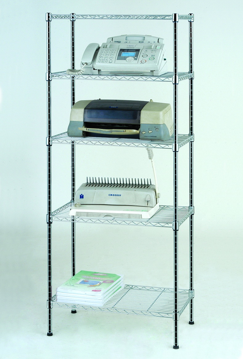 Adjustable 5 Tiers Chrome Metal Office Storage Rack (CJ-B1094)