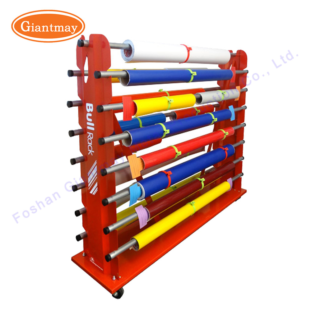 Industrial Metal Rolling Display Fabric Clothing Pipe Storage Rack