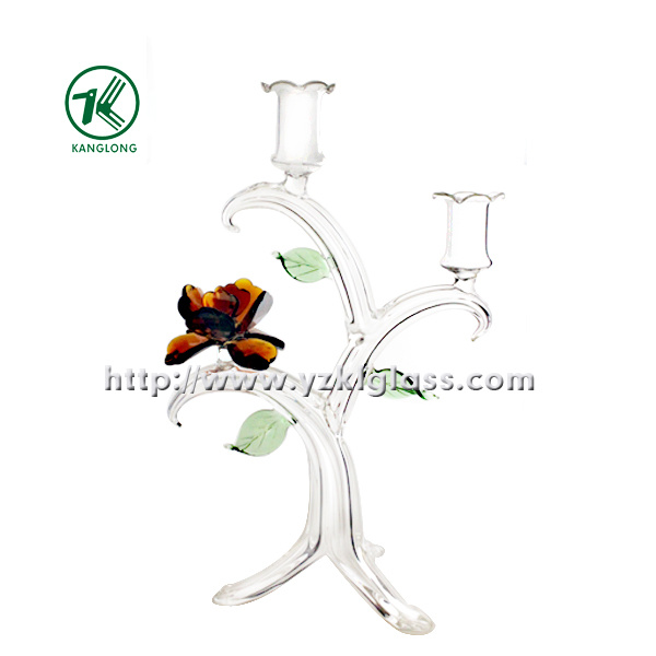 Glass Candle Holder for Holiday Decoration (22*14*34)