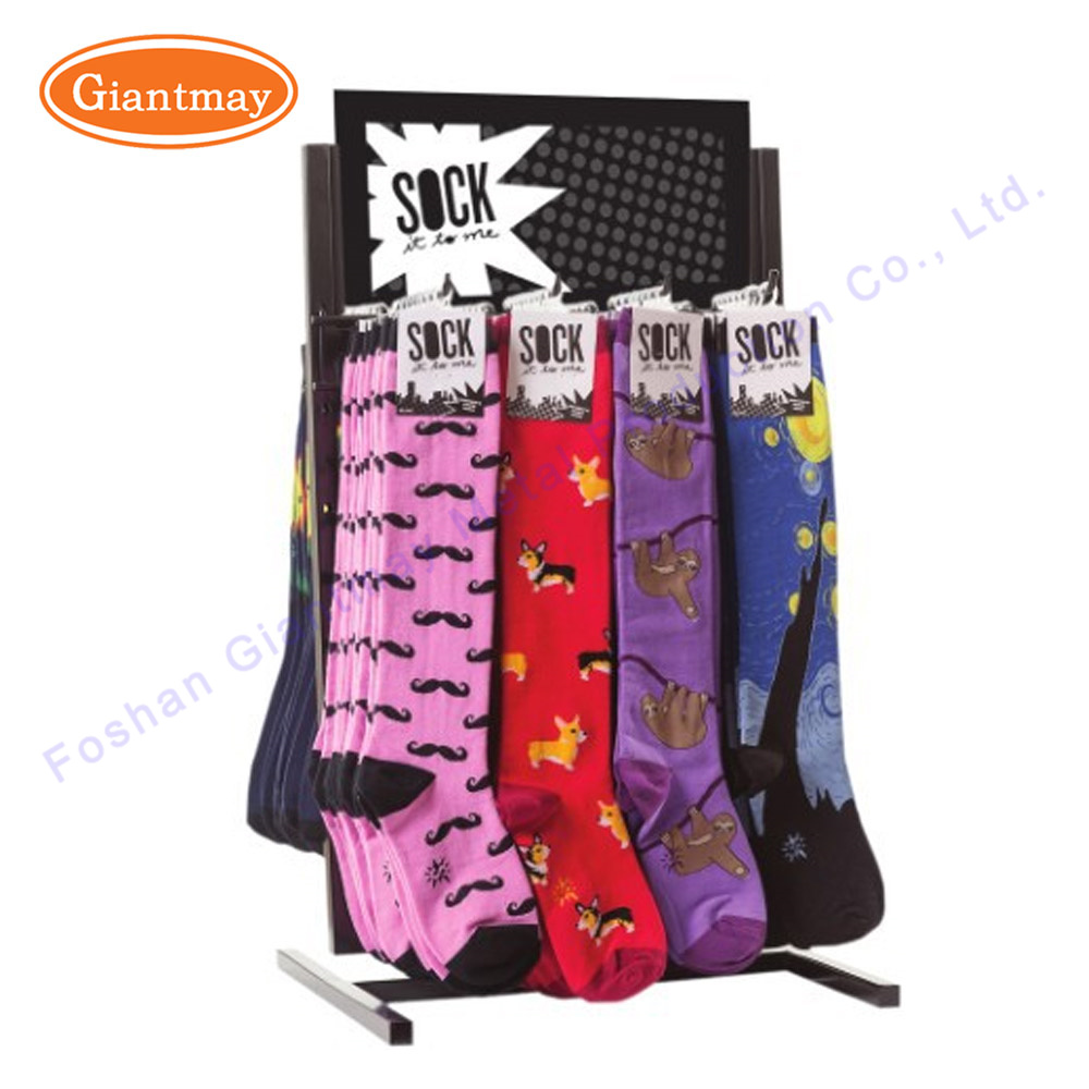 Rotating Floor Standing Retail Store Fixtures Metal Socks Countertop Displays Stand and Rack