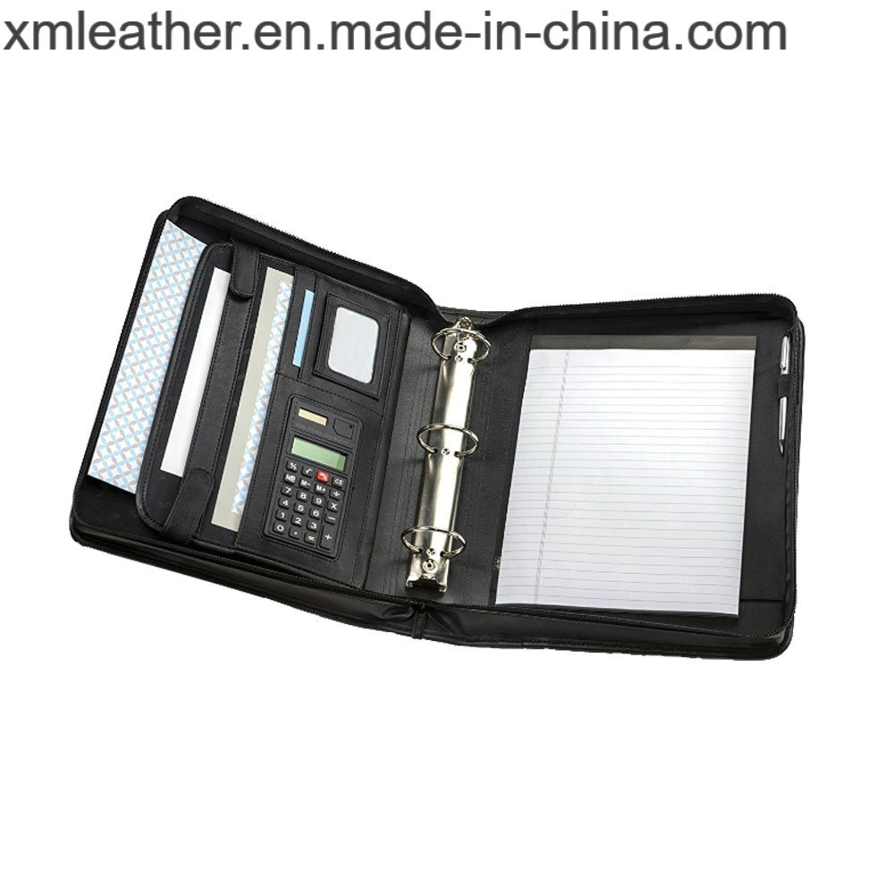 Professional Leather Binder Portfolio with Notepad Holder