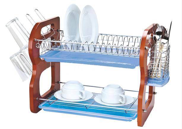 2 Layers Metal Wire Kitchen Dish Rack No. Dr16-2bw