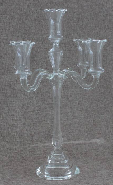 Glass Candle Holder for Party Decoration with Three Poster